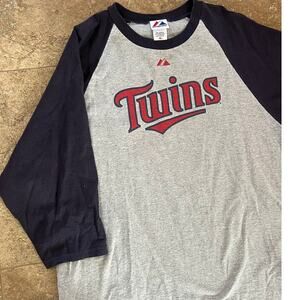 Twins 1/4 sleeve crewneck baseball T-shirt, Men's size XL